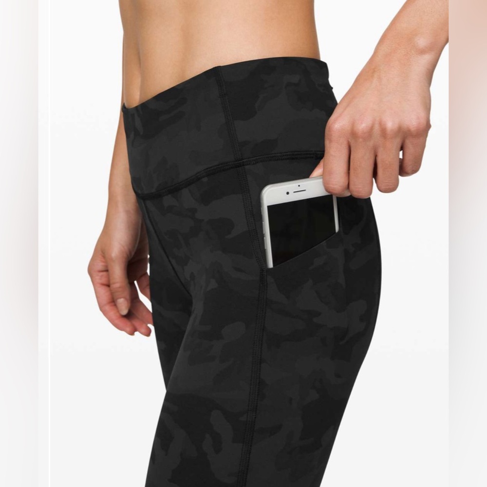 Lululemon Pace Rival Crop Incognito Camo Multi Grey / Black